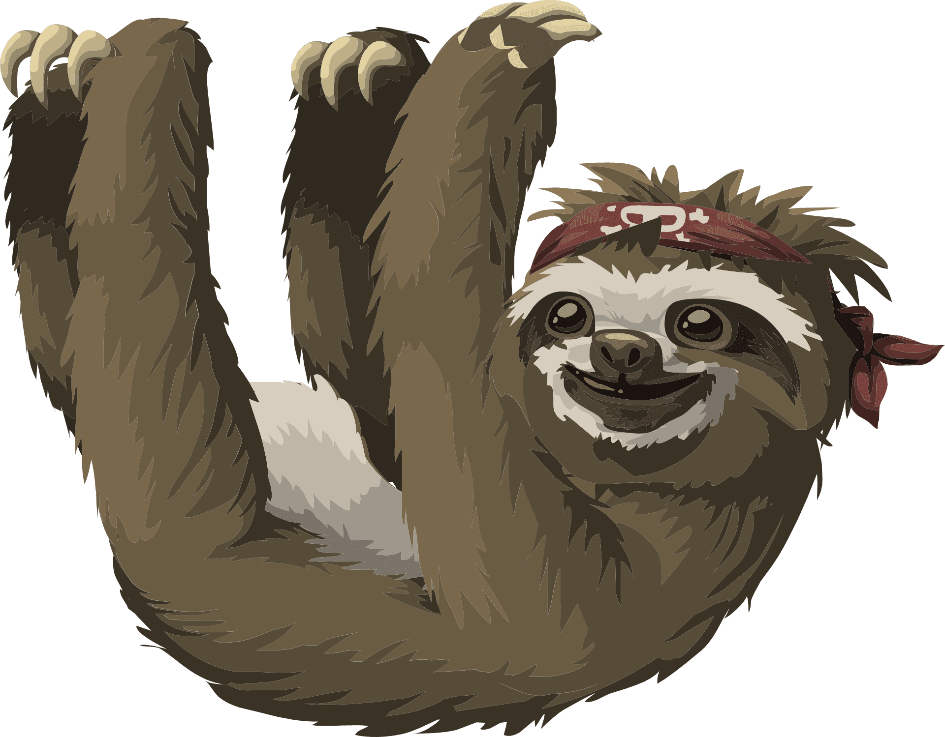 Pirate Sloth Adventurer PNG Image