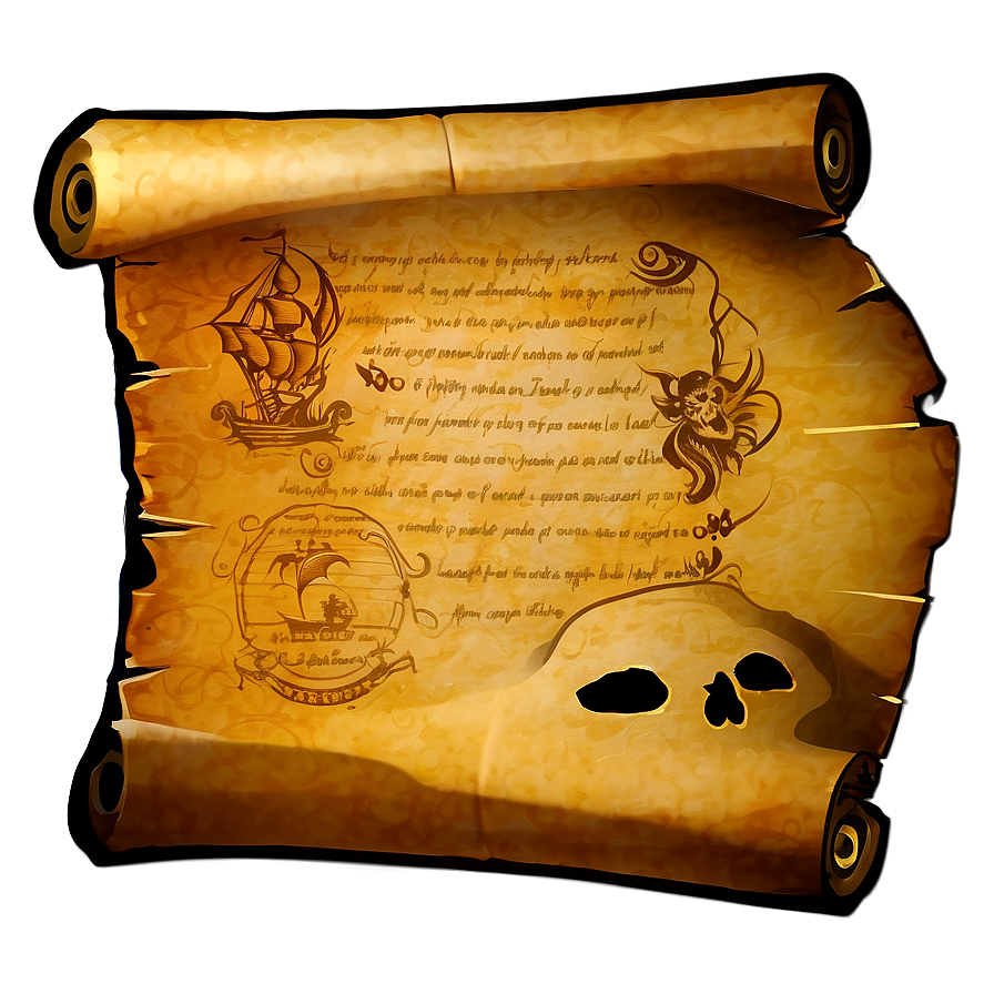 Pirate Treasure Map Scroll Png 54 PNG Image