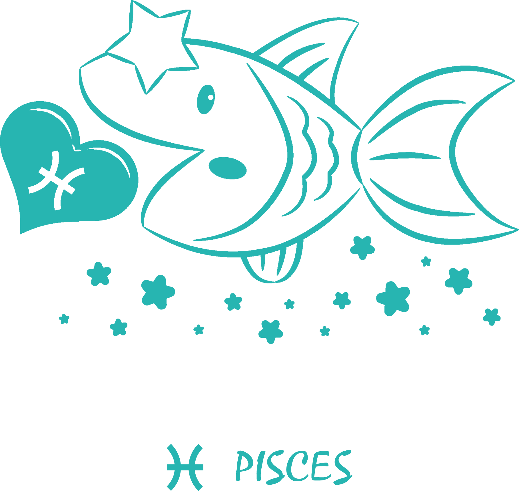 Pisces Zodiac Sign Illustration PNG Image