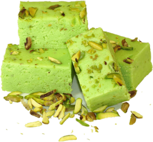 Pistachio Flavored Indian Sweets PNG Image