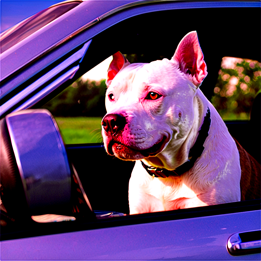 Pitbull In Car Png 05212024 PNG Image