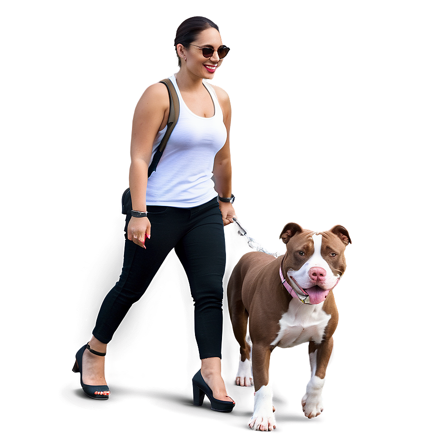 Pitbull Leash Walk Png 05212024 PNG Image