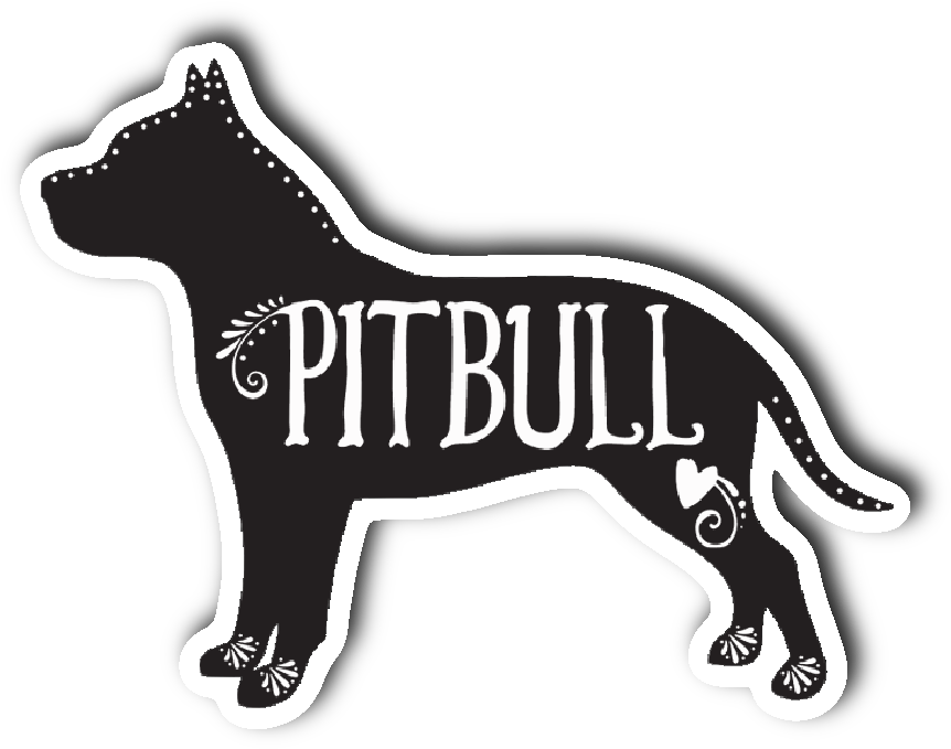 Pitbull Silhouette Art PNG Image