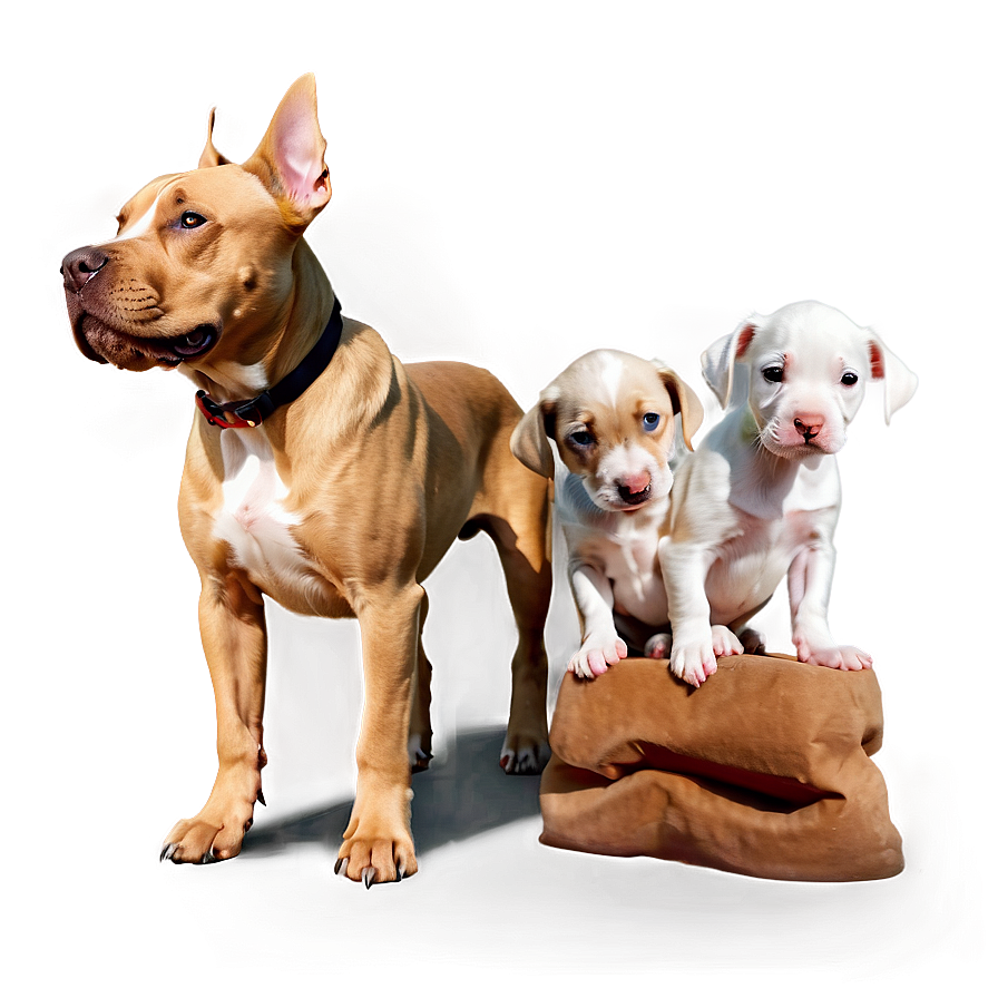 Pitbull With Puppies Png Sol81 PNG Image