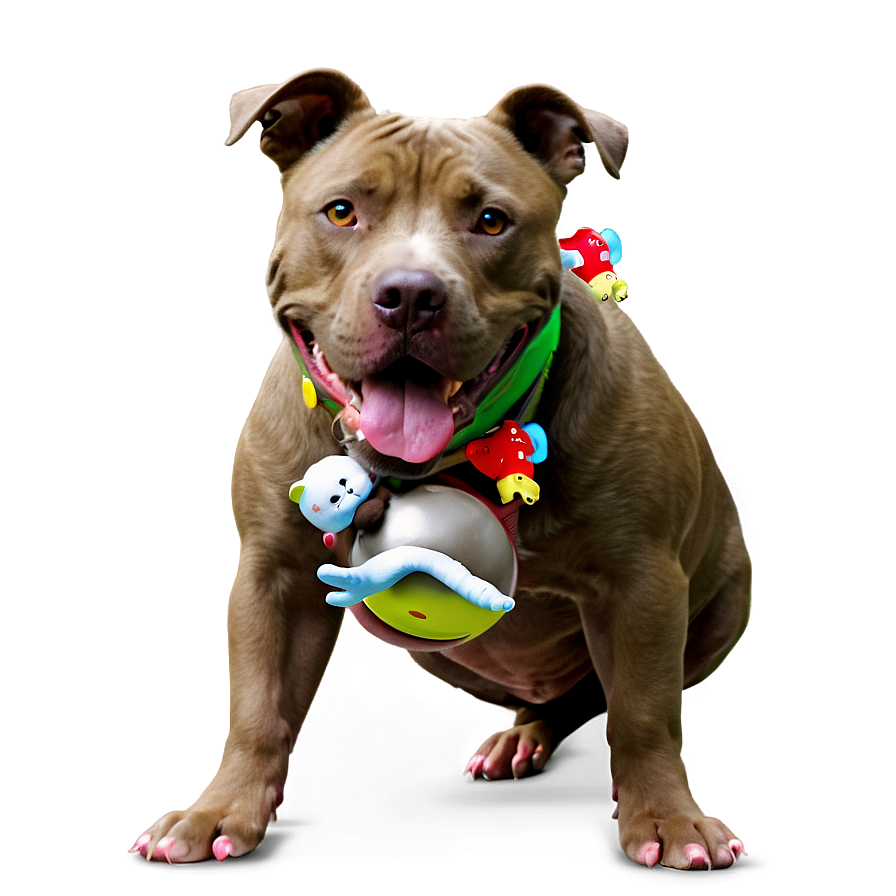 Pitbull With Toy Png 65 PNG Image