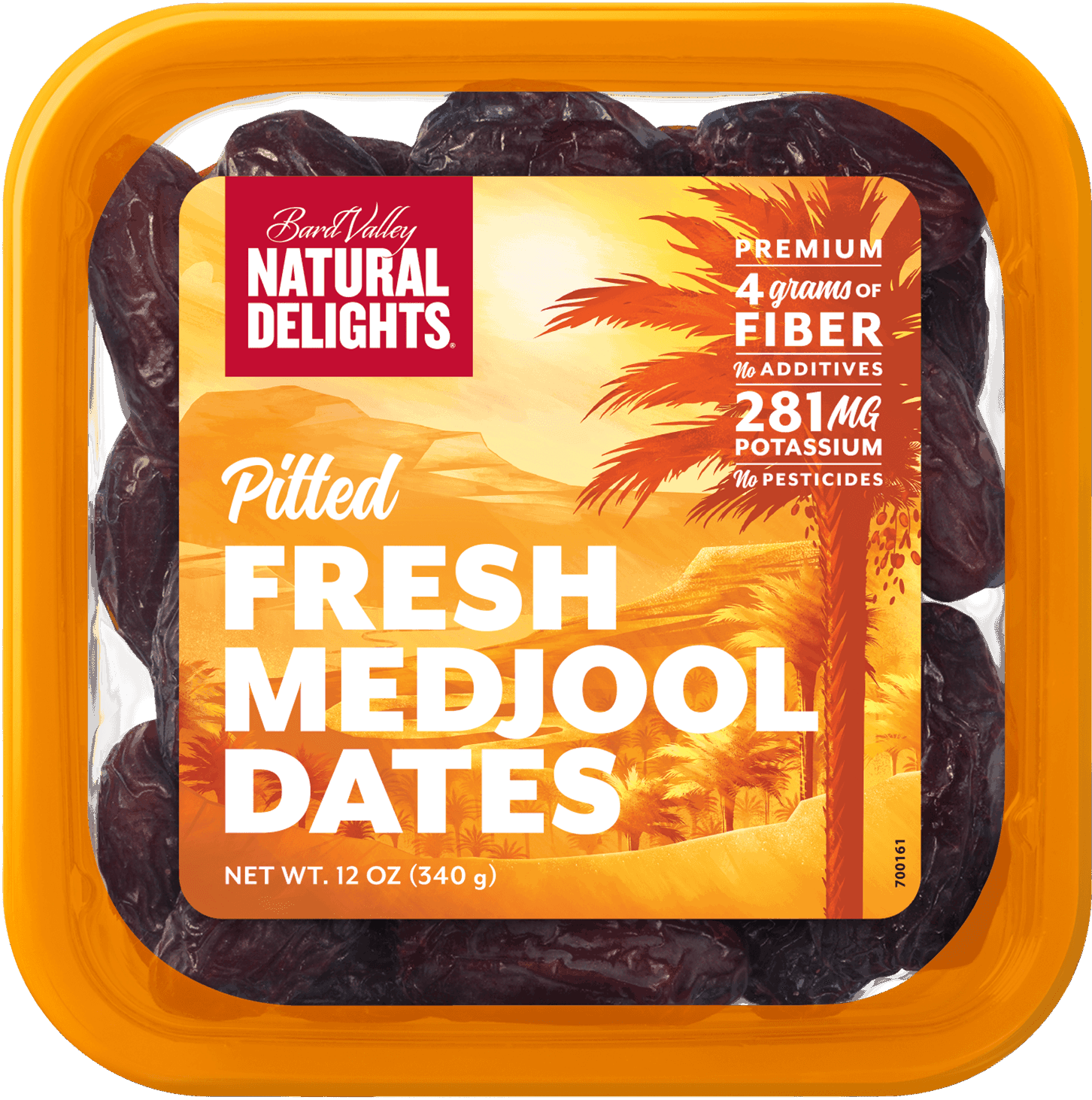 Pitted Fresh Medjool Dates Packaging PNG Image