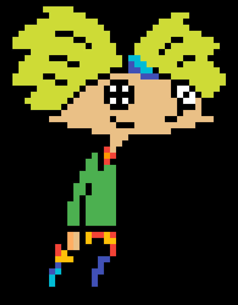 Pixel Arnold Hey Arnold Character PNG Image