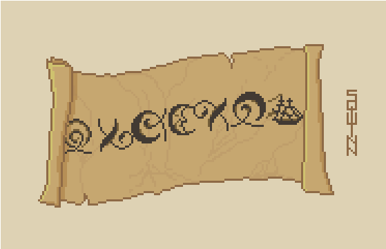 Pixel Art Ancient Scroll PNG Image