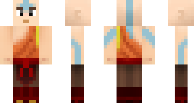 Pixel Art Avatar Aang Four Elements PNG Image