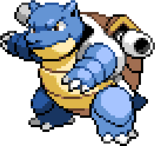 Pixel Art Blastoise Pose PNG Image