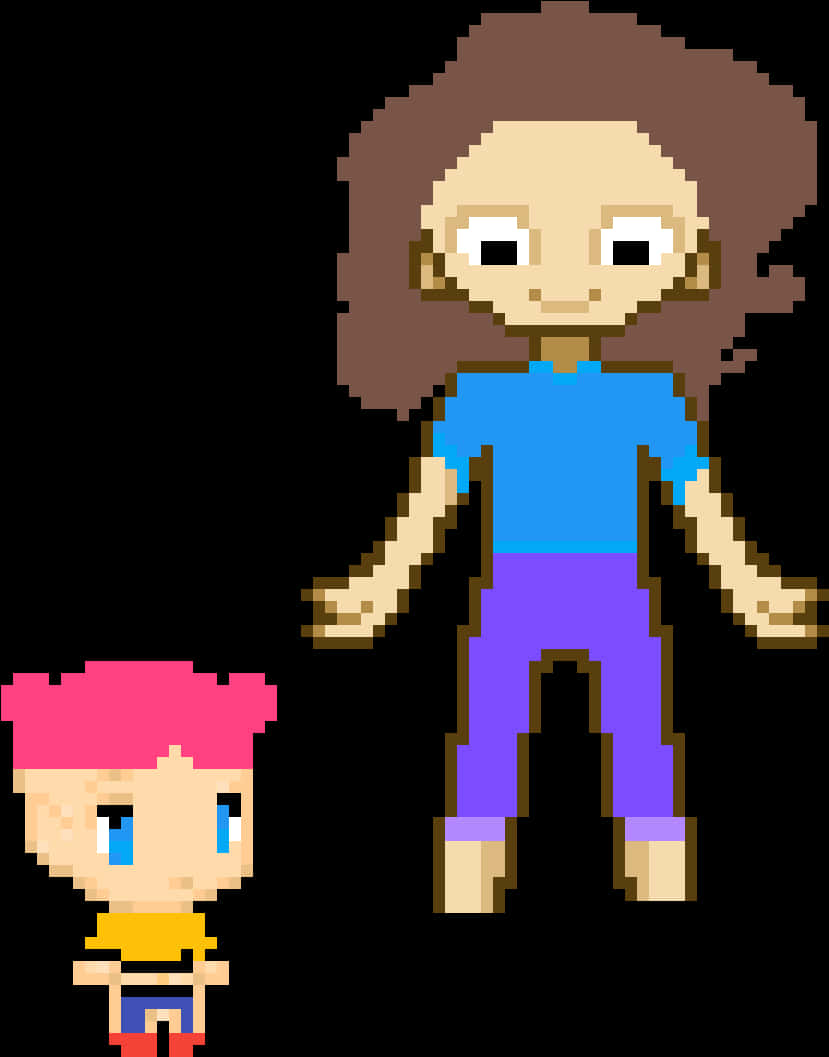 Pixel Art Characters PNG Image