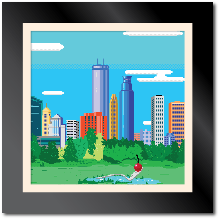 Pixel Art Cityscape PNG Image