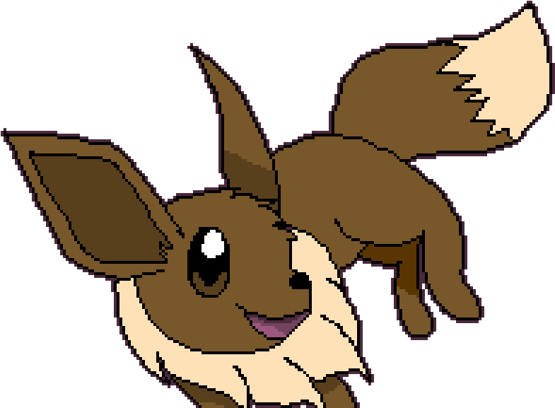 Pixel Art Eevee Pokemon PNG Image