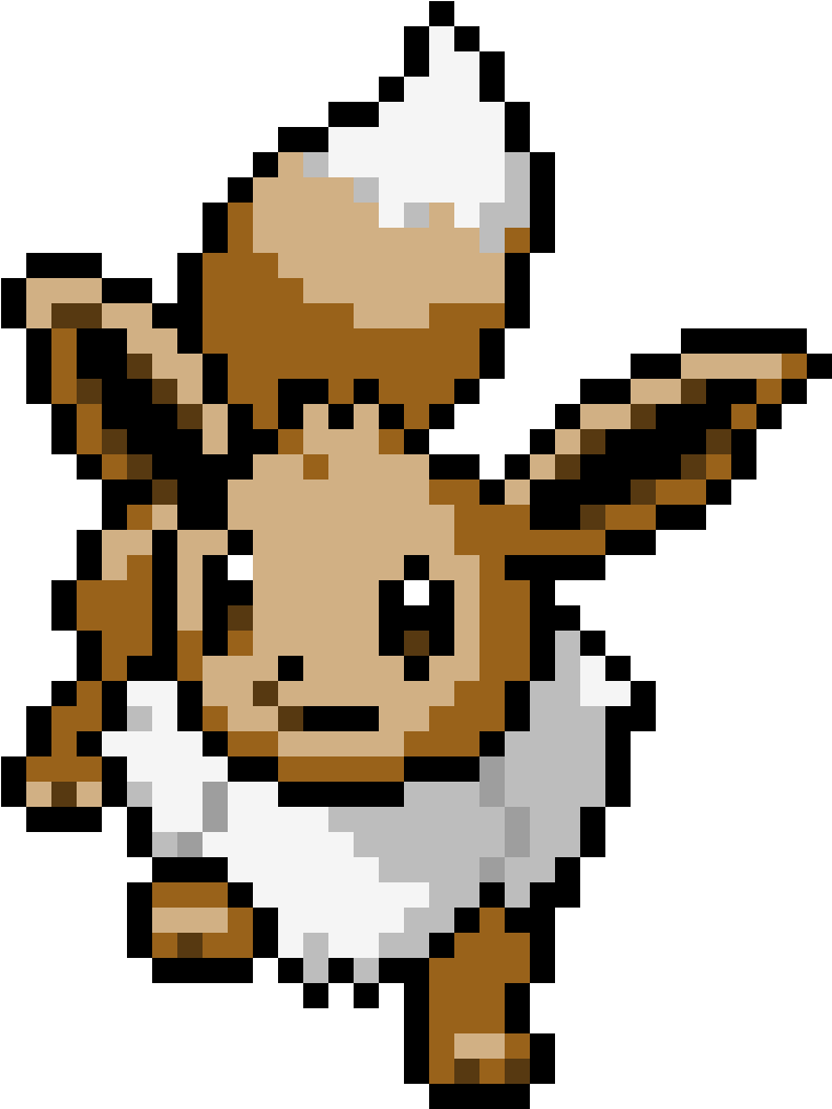 Pixel_ Art_ Eevee_ Pokemon_ Grid PNG Image