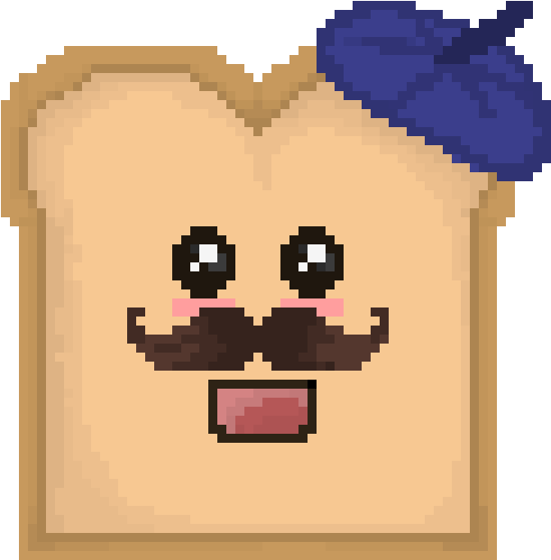 Pixel Art French Artist Toast PNG Image