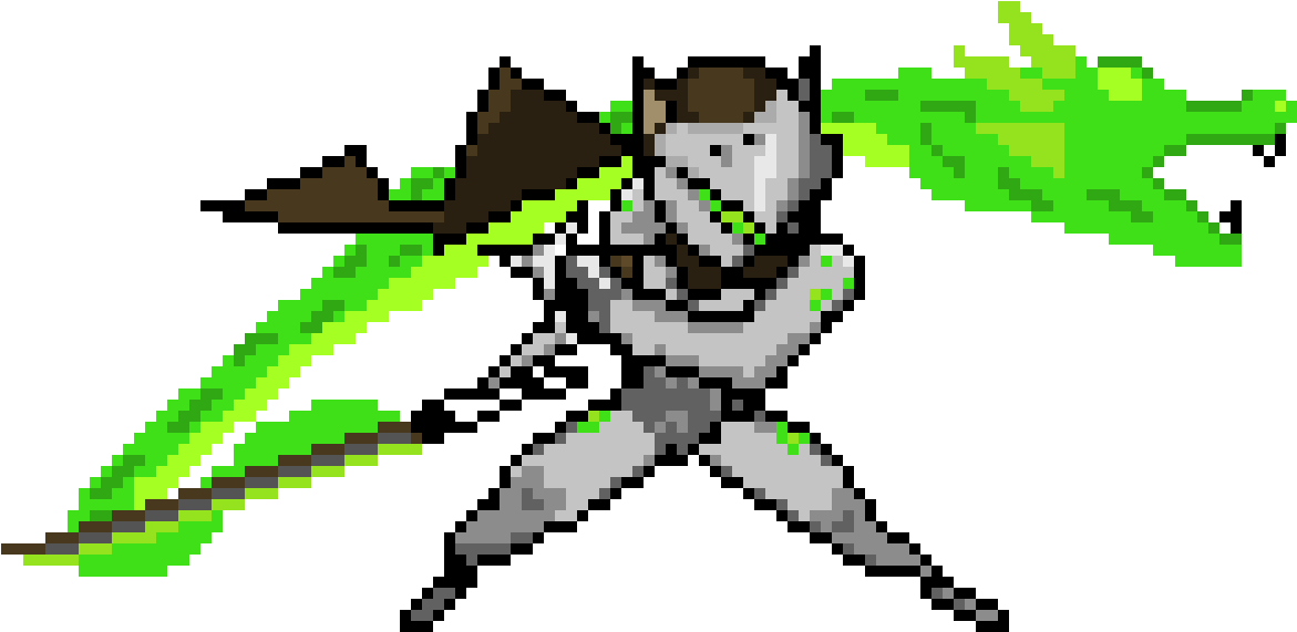 Pixel Art Genji With Dragonblade PNG Image