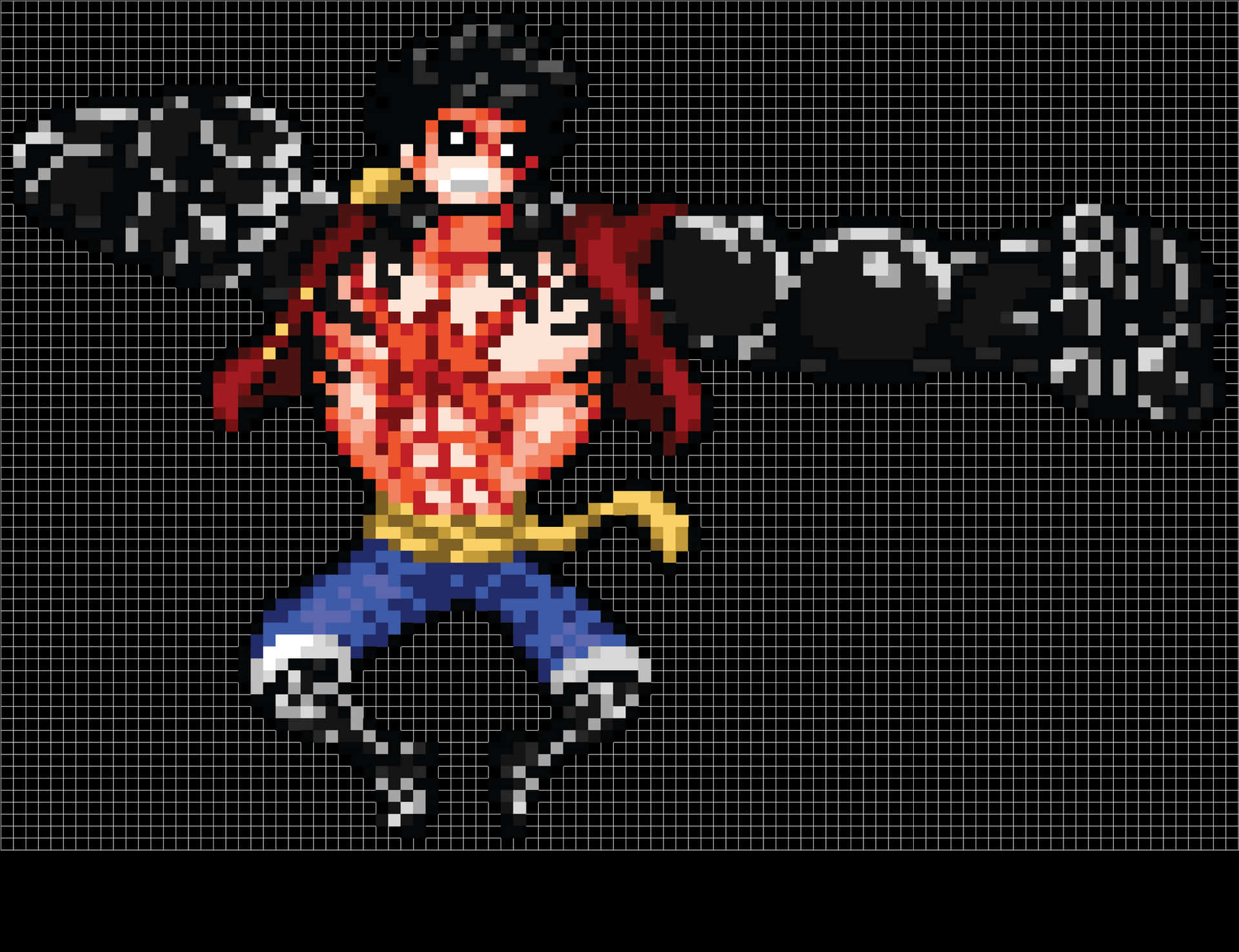 Pixel Art Luffy One Piece PNG Image