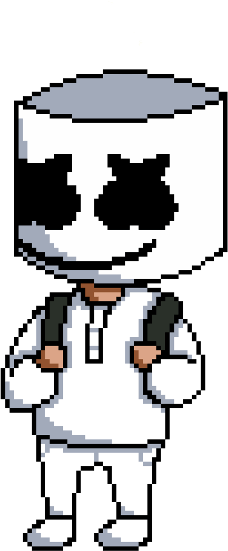 Pixel Art Marshmello D J PNG Image