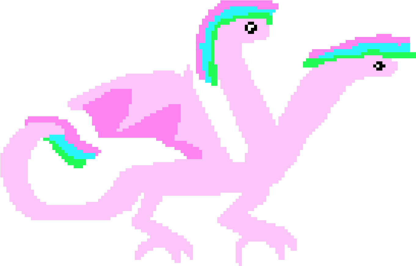 Pixel Art Pink Hydra PNG Image