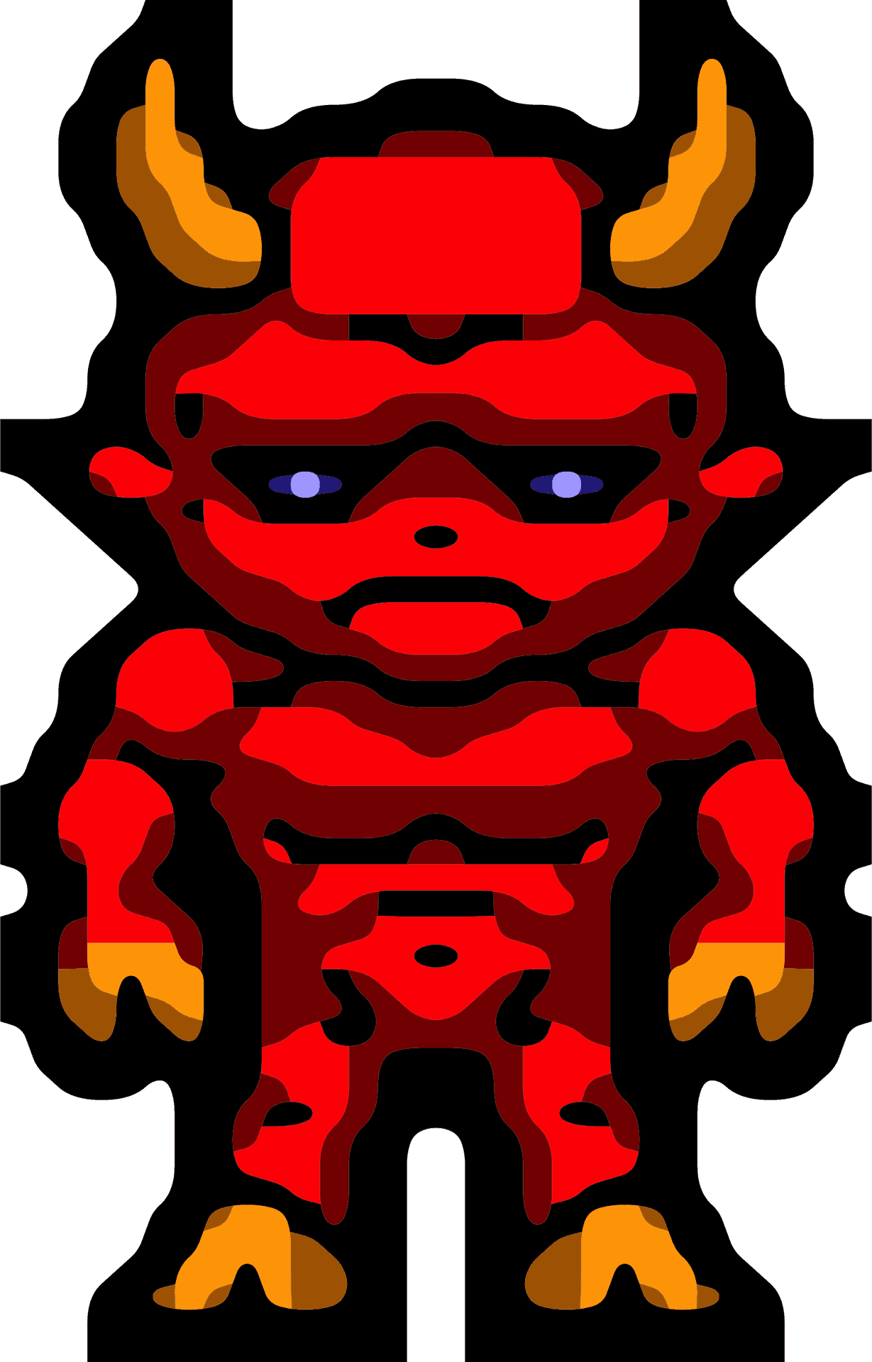 Pixel Art Red Demon PNG Image