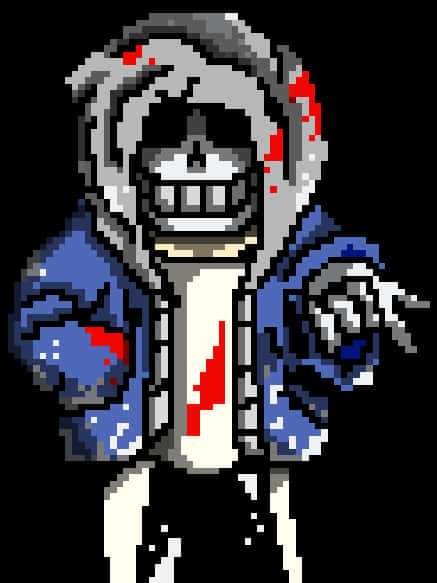 Pixel Art Sans Undertale Character PNG Image