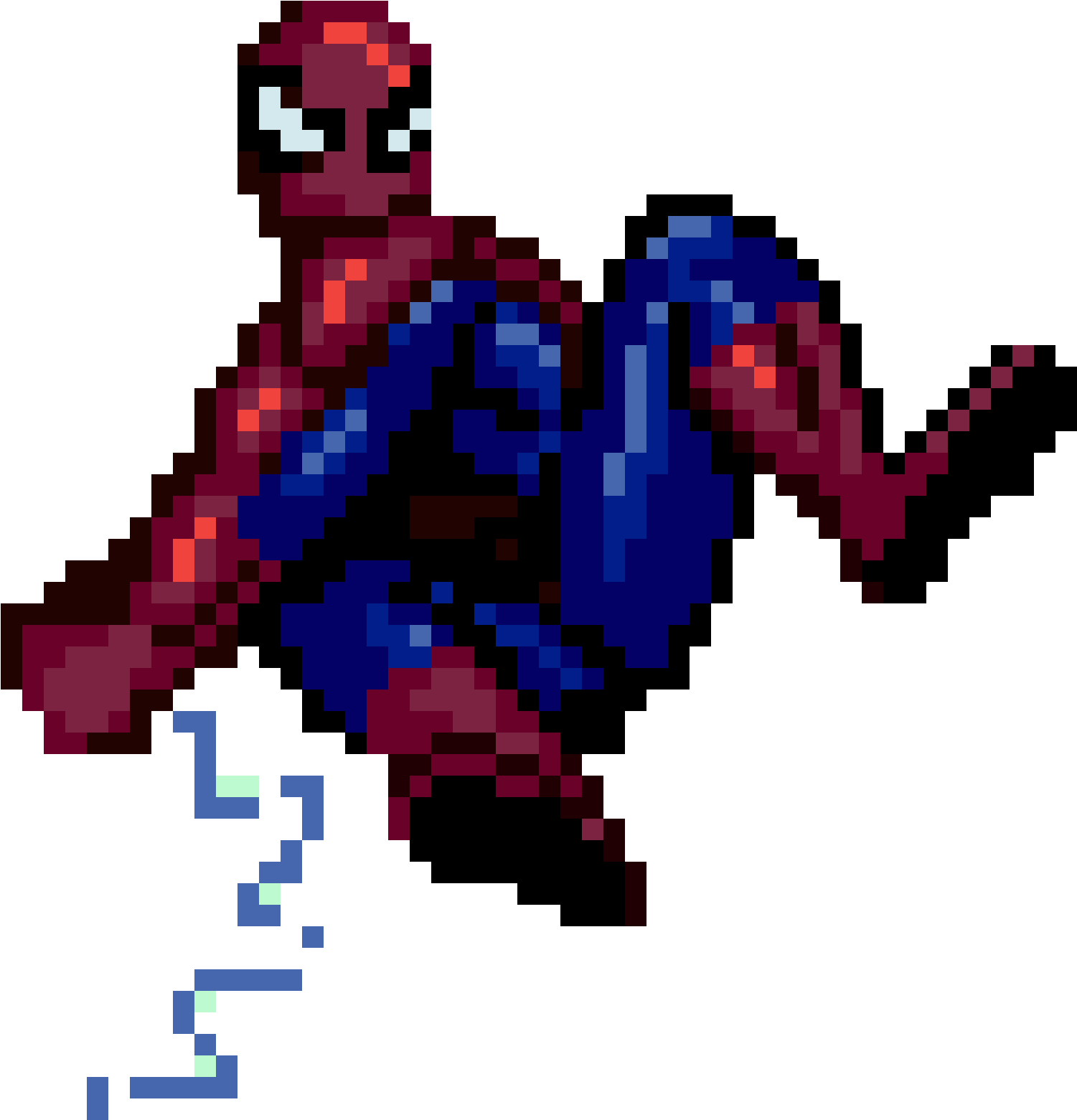 Pixel Art Spider Man Swinging PNG Image