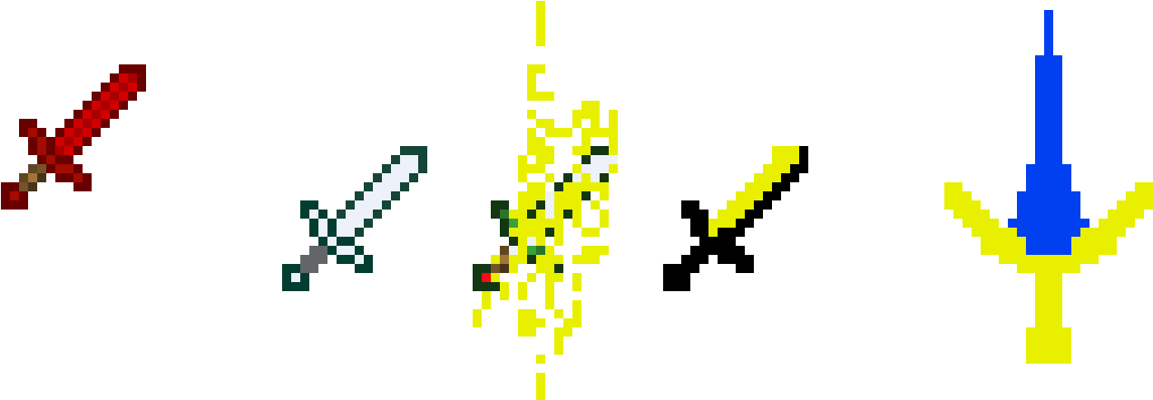 Pixel Art Swords Collection PNG Image