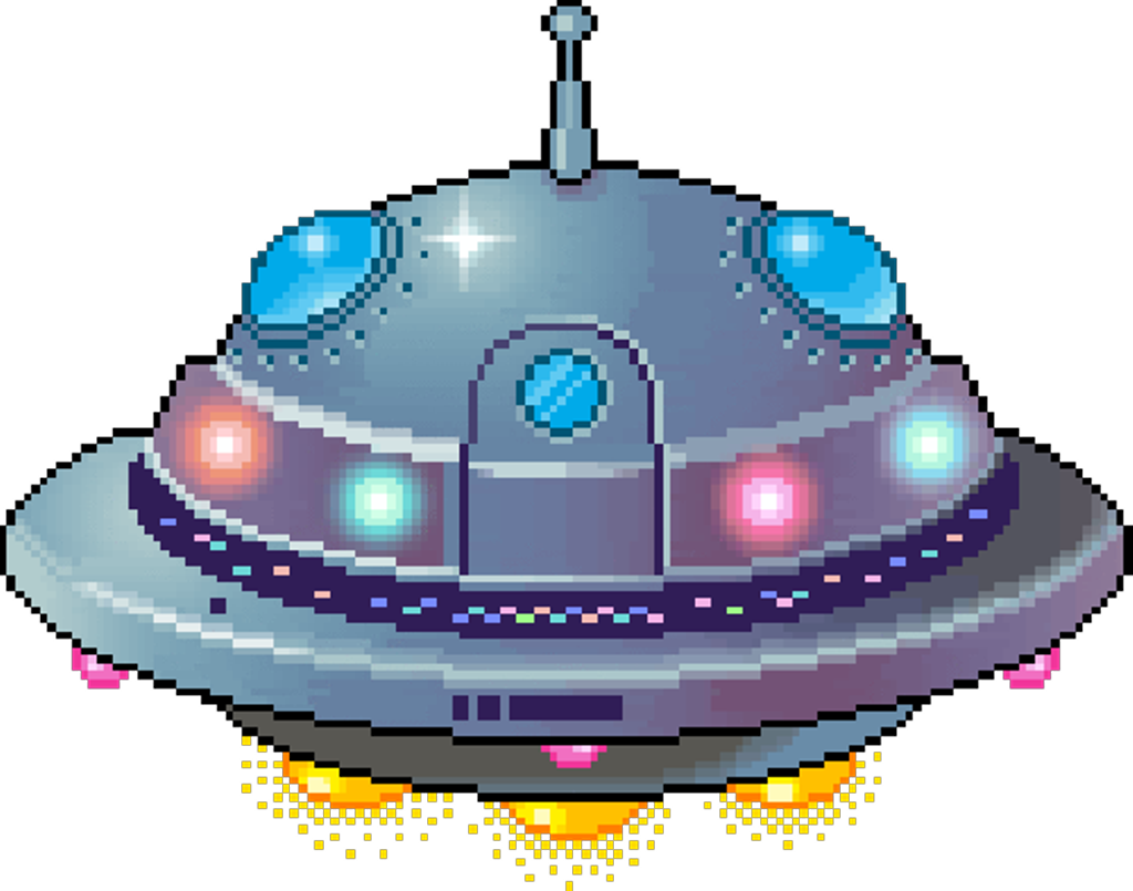 Pixel Art U F O Spaceship PNG Image