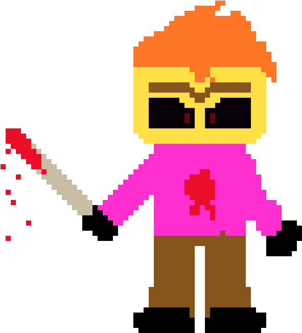 Pixel Art Warriorwith Sword PNG Image