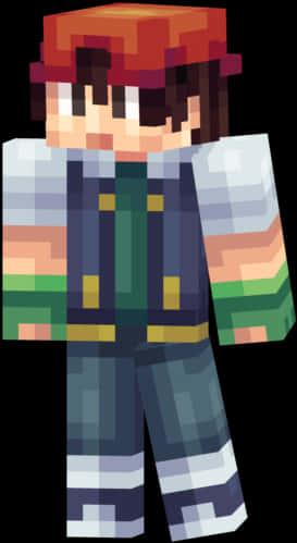 Pixel Ash Ketchum Character PNG Image