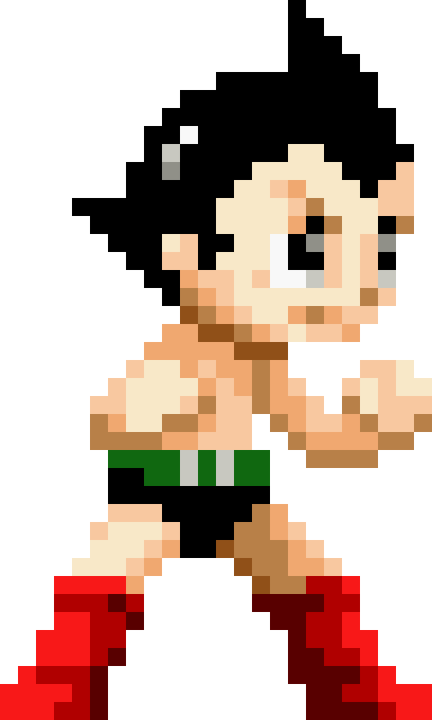 Pixel Astro Boy Pose PNG Image