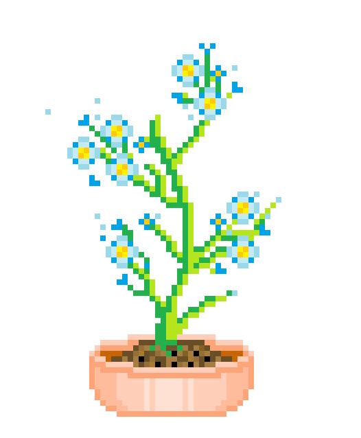 Pixel Flower Pot PNG Image