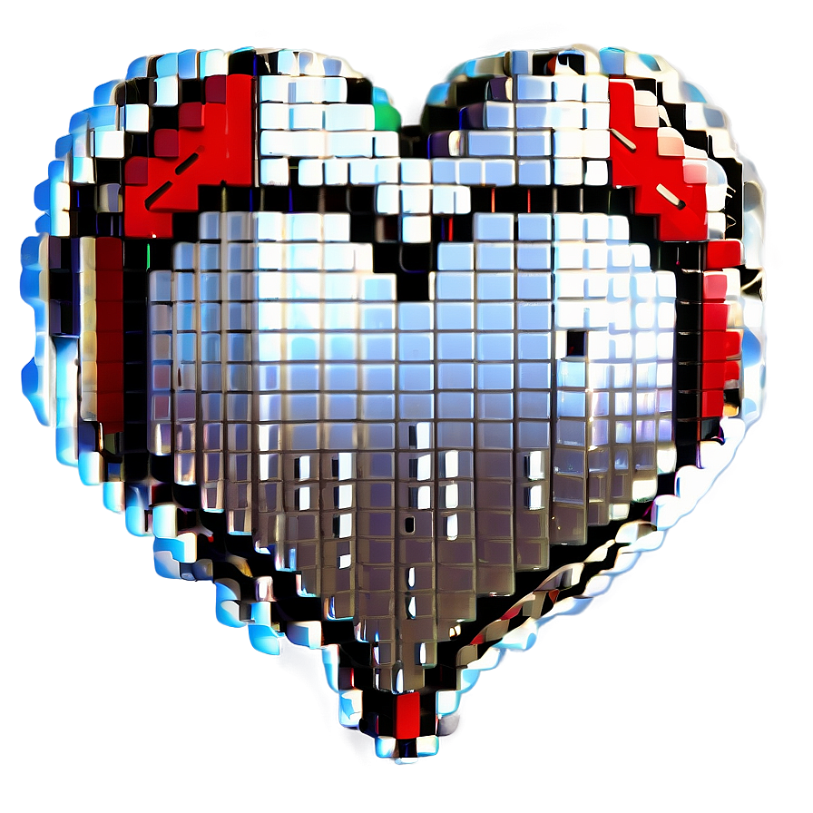 Pixel Heart Banner Png Awf32 PNG Image