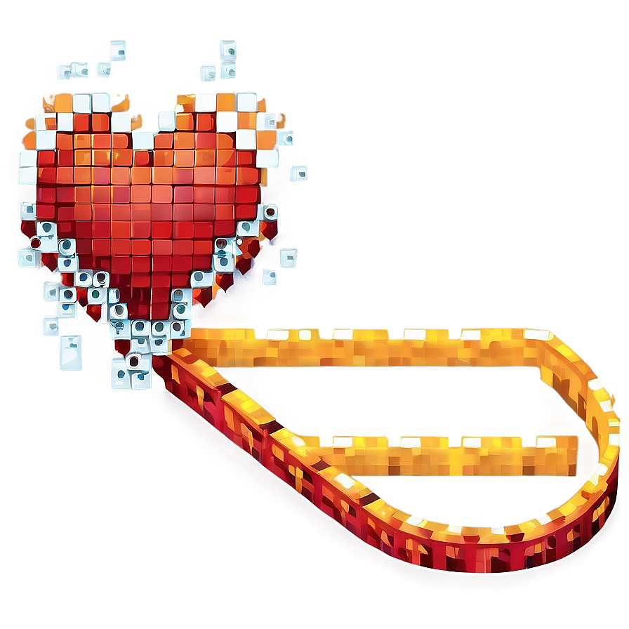 Pixel Heart Banner Png Wpk PNG Image