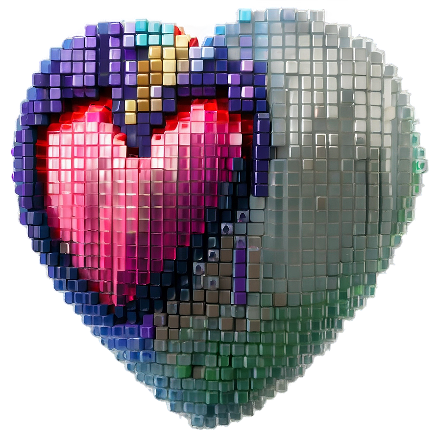 Pixel Heart Design Png 2 PNG Image