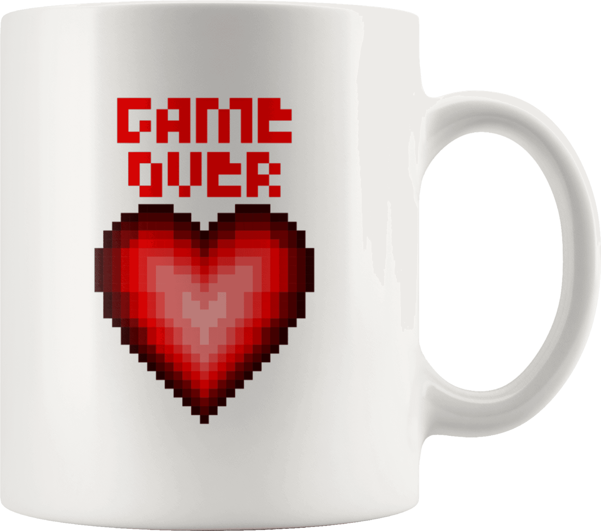 Pixel Heart Game Over Mug PNG Image