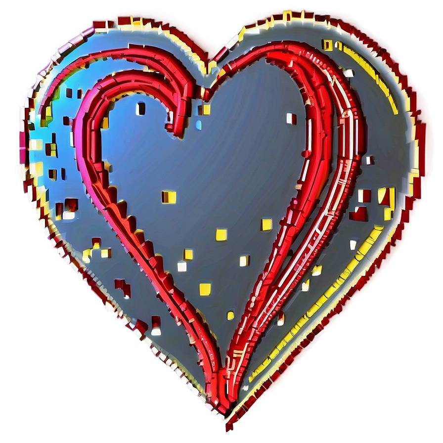 Pixel Heart Outline Png Lup2 PNG Image