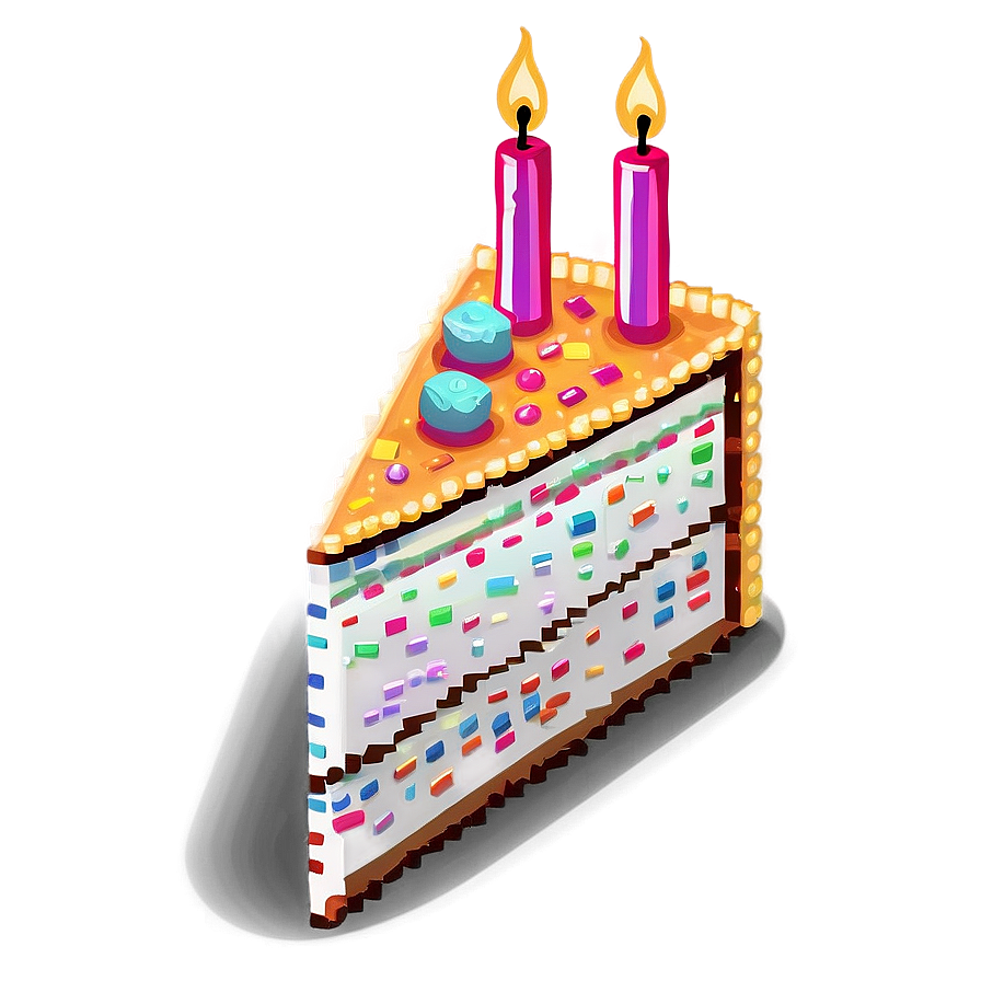 Pixel Style Birthday Cake Png Hgf PNG Image