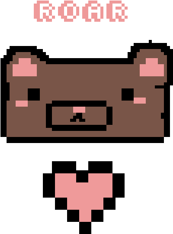 Pixelated_ Bear_and_ Heart PNG Image