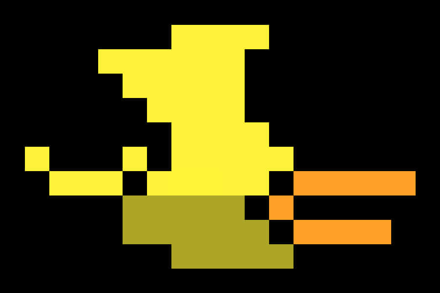 Pixelated Bird Silhouette PNG Image