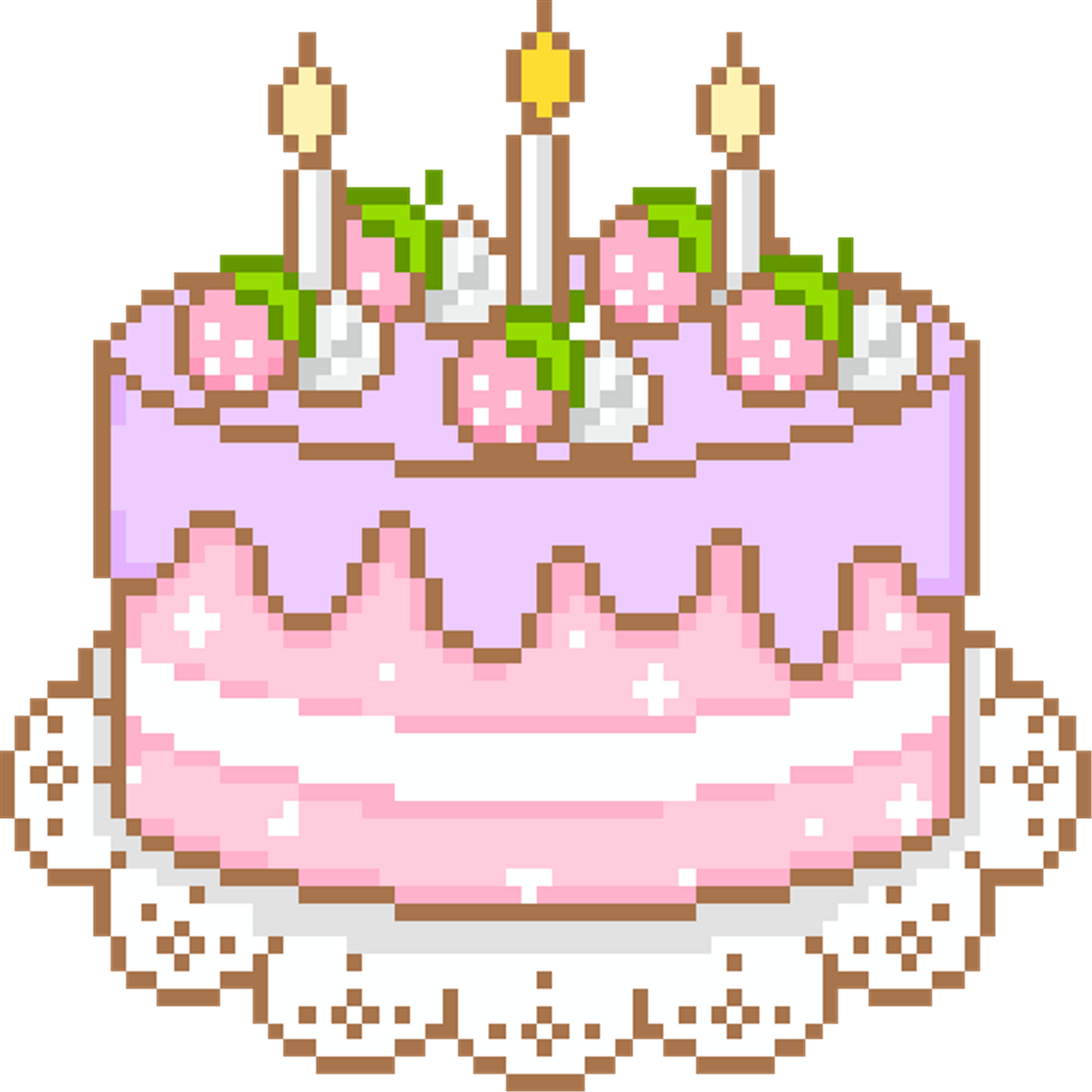 Pixelated Birthday Cake PNG Image