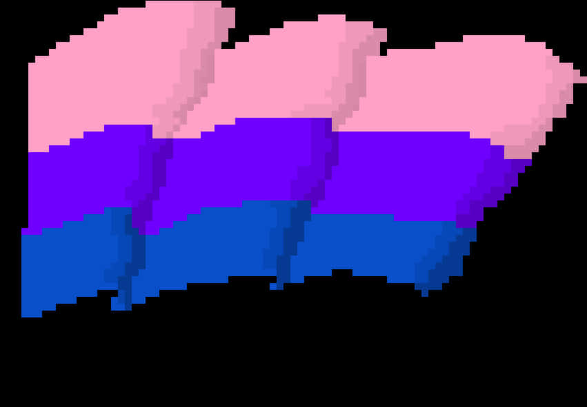 Pixelated Bisexual Pride Flag PNG Image