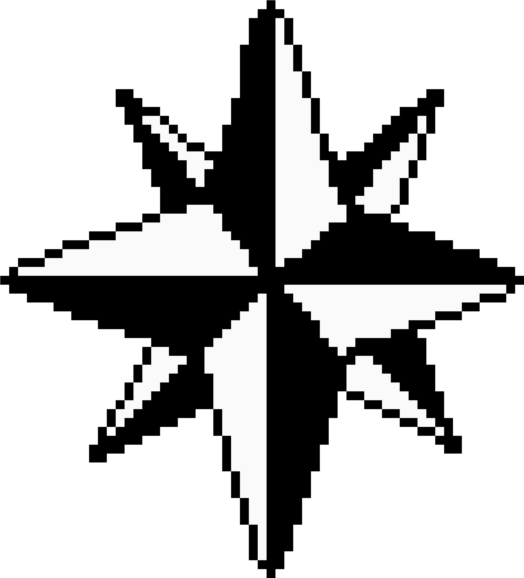 Pixelated Blackand White Star PNG Image