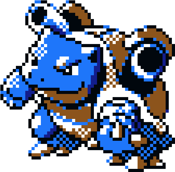 Pixelated Blastoise Artwork PNG Image