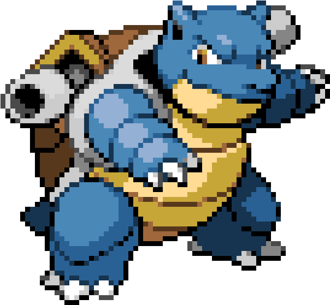 Pixelated Blastoise Pose PNG Image