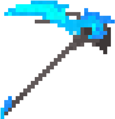 Pixelated Blue Diamond Sword PNG Image