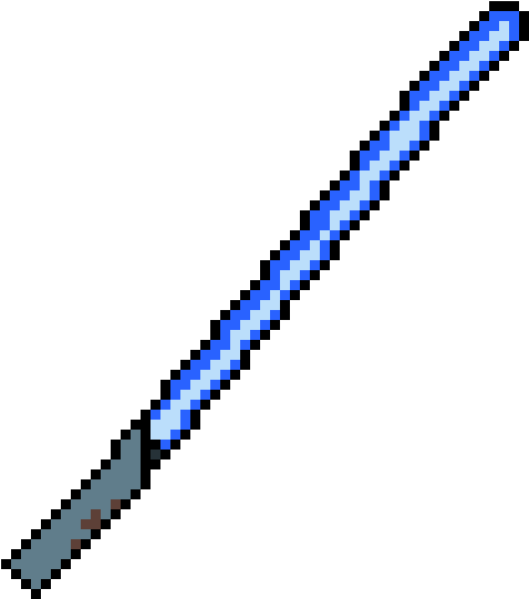 Pixelated Blue Lightsaber.png PNG Image