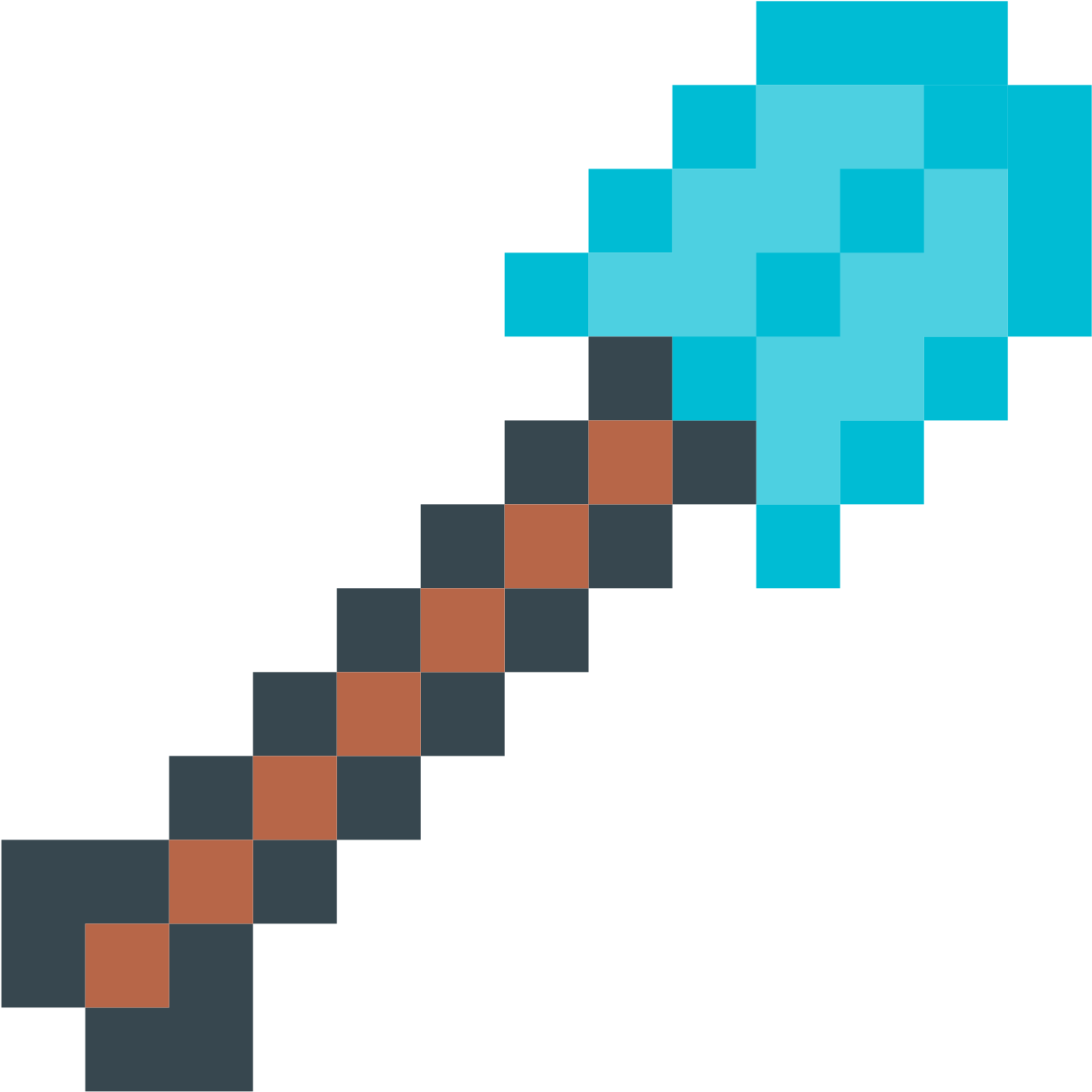 Pixelated Blue Shovel PNG Image