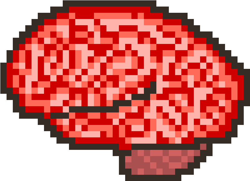 Pixelated Brain Illustration.png PNG Image