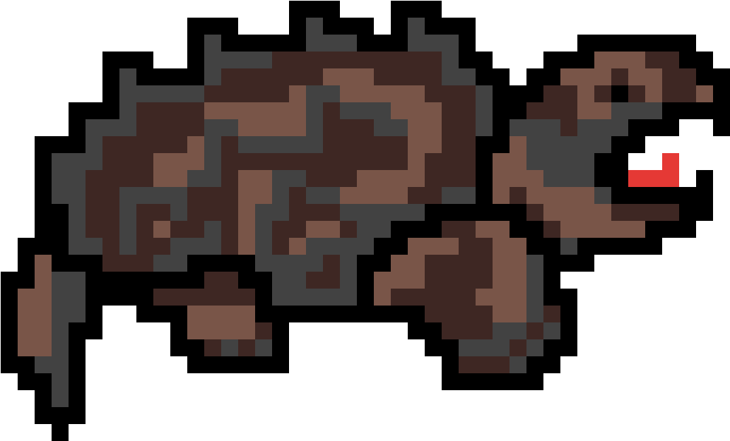 Pixelated Brown Creature PNG Image